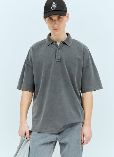 JW Anderson Anchor Embroidery Polo Shirt Grey jwa0156005