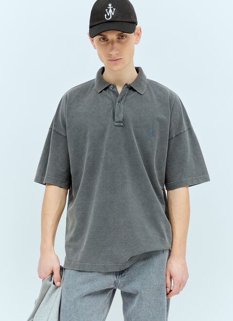 Comme Des Garçons PLAY Anchor Embroidery Polo Shirt Black cpl0356001