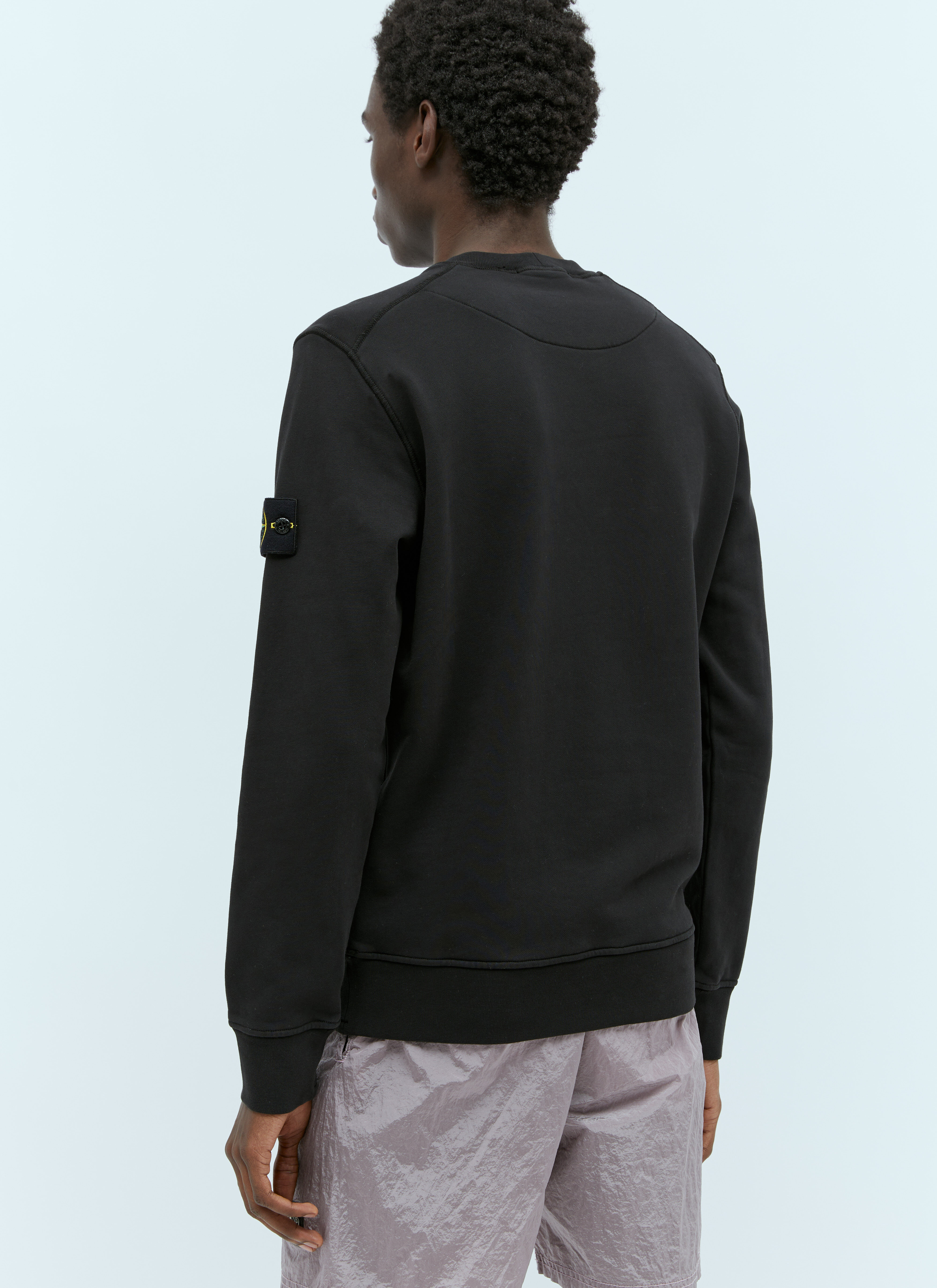 Stone island top logo patch sweatshirt
