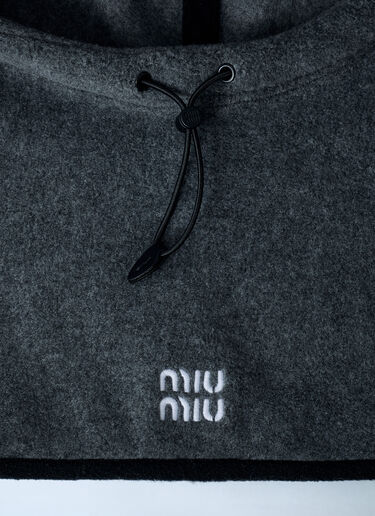 Miu Miu Logo Motif Fleece Hood Grey miu0262008