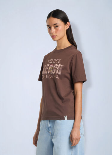 LN-CC® - Palm Angels: Cali Vibes Regular T-Shirt - Brown Palm Angels Cali Vibes Regular T-Shirt Brown pma0266202
