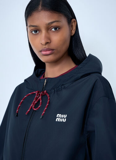 Miu Miu Hooded Zip Jacket Blue miu0263062