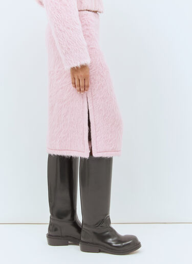 Dries Van Noten Fluffy Midi Skirt Pink dvn0258007