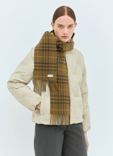 Burberry Narrow Check Cashmere Scarf Green bur0258011