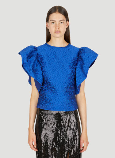 Koché Ruffle Sleeve Top Blue kce0249019