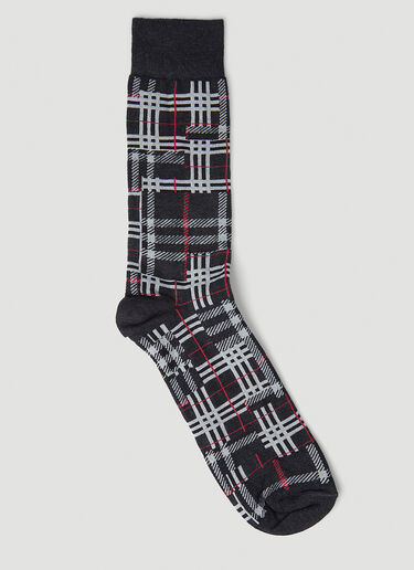 Burberry Patchwork Check Socks Black bur0346027