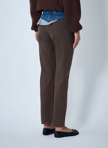 Contrast Waistband Jeans August Barron Contrast Waistband Jeans Brown all0262006