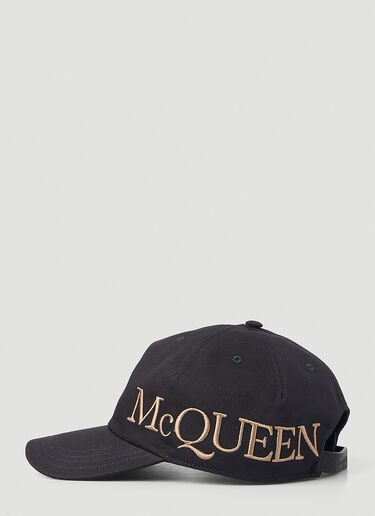 Alexander McQueen 徽标刺绣棒球帽 黑 amq0149048