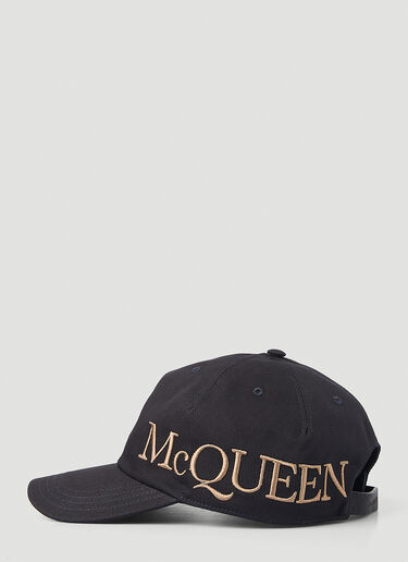 Alexander McQueen 로고 자수 베이스볼 캡 블랙 amq0149048