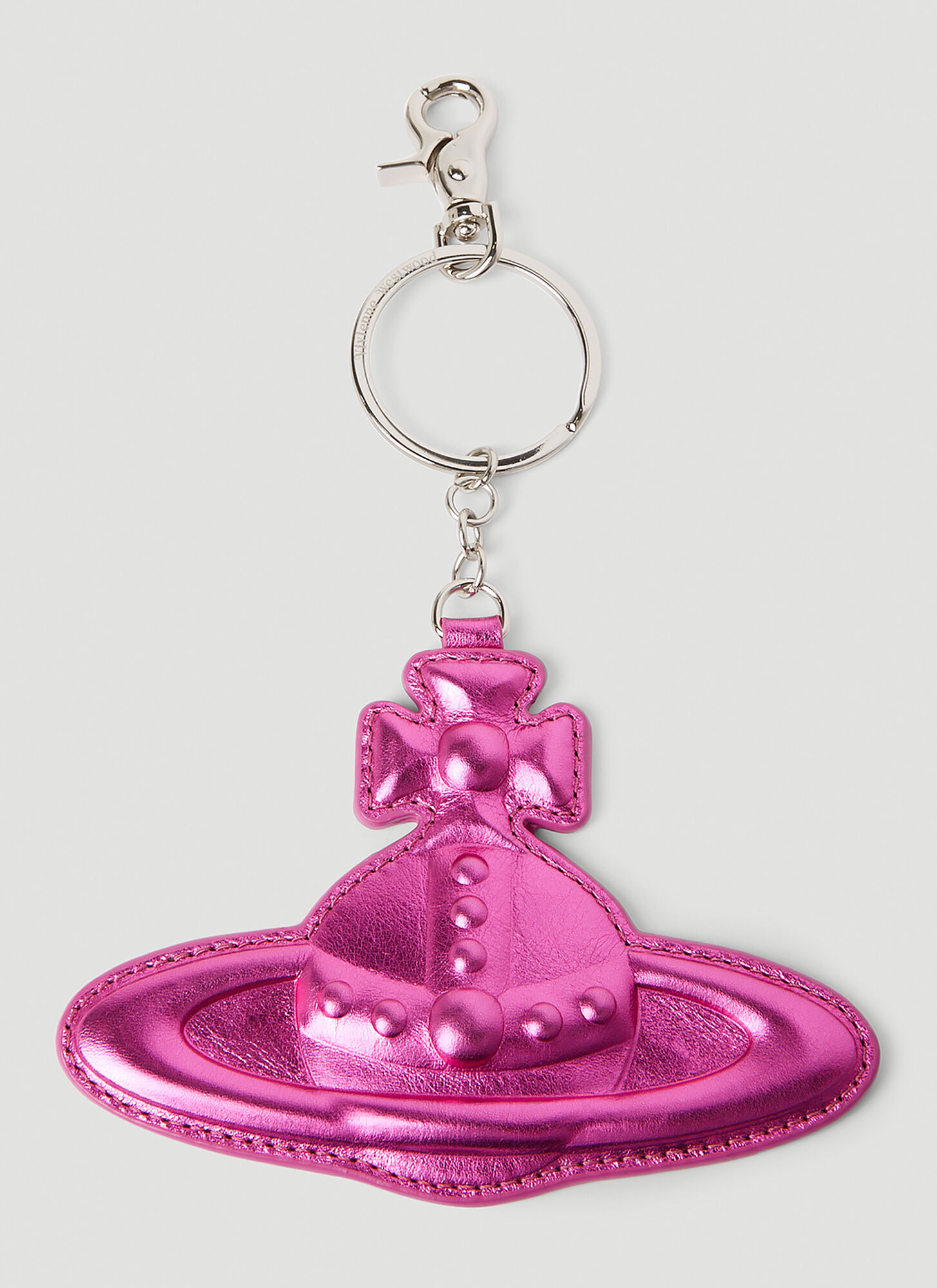Vivienne Westwood Orb Plaque Keyring In Pink