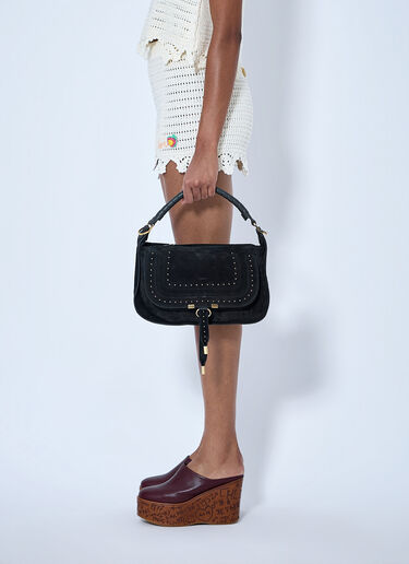 LN-CC® - Chloé: Marcie 中号铆钉麂皮肩包 - 黑色 Chloé Marcie 中号铆钉麂皮肩包 黑色 chl0265056