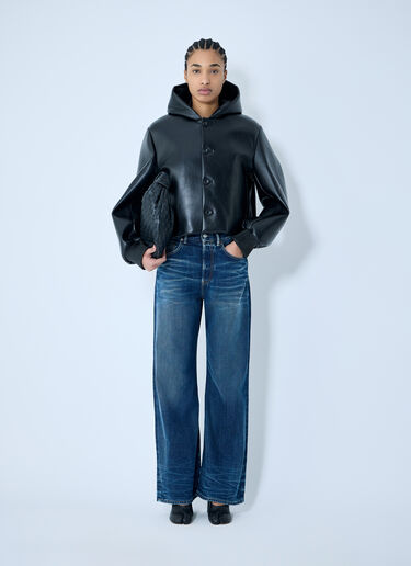 JW Anderson 短款皮革连帽夹克  黑色 jwa0259004
