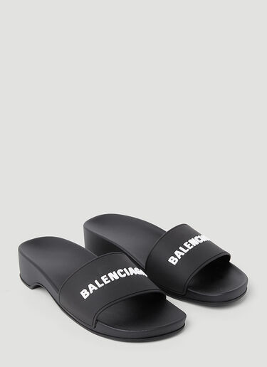 Balenciaga Pool Wedge Slides Black bal0252005