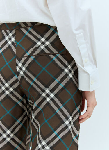 Burberry Check Silk Pants Brown bur0257006