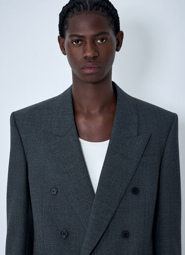 Double-Breasted Wool Blazer Saint Laurent Double-Breasted Wool Blazer Black sla0162007