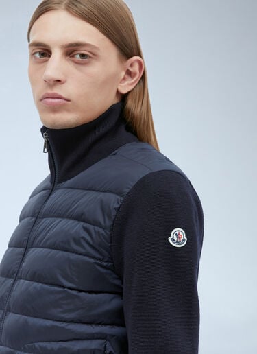 LN-CC® - Moncler: Logo Patch Zip-Up Cardigan - Navy Moncler Logo Patch Zip-Up Cardigan Navy mon0153018
