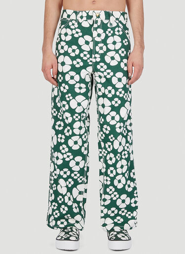 Marni x Carhartt Floral Print Pants Green mca0150014