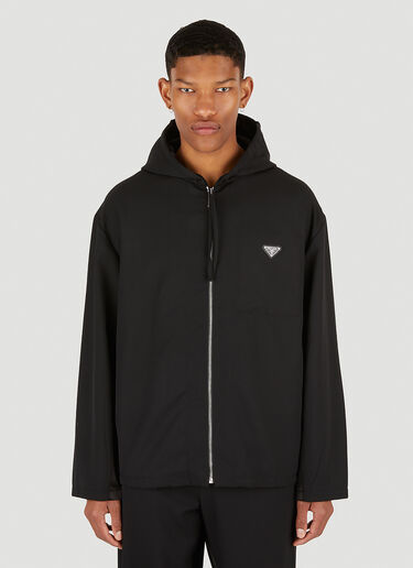 Prada Triangle Plaque Hooded Jacket Black pra0151004
