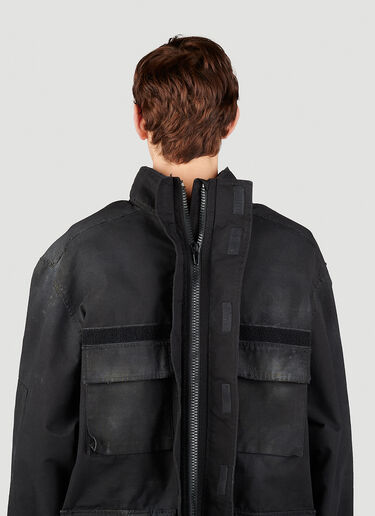 Balenciaga Double Front Parka Jacket Black bal0153002