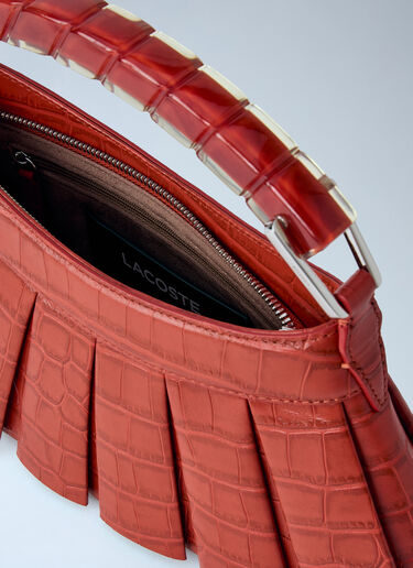 Lacoste Runway H Lenglen Crocodile Effect Leather Bag Red lac0364005