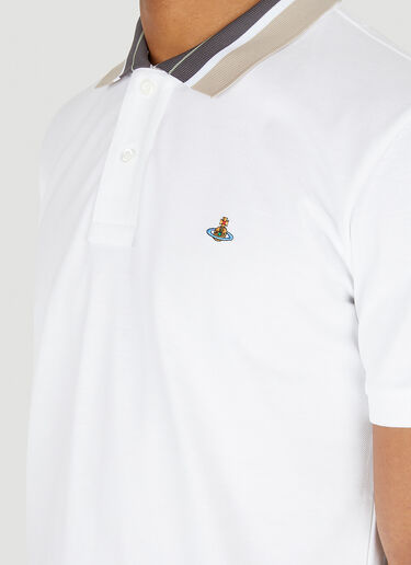Vivienne Westwood 클래식 폴로 스트라이프 칼라 화이트 vvw0147002