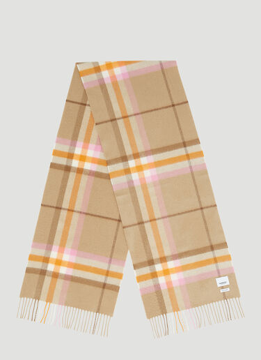 Burberry Check Cashmere Scarf Beige bur0253092