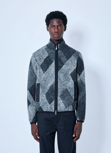 LN-CC® - Moncler: Zip Up Cardigan - Grey Moncler Zip Up Cardigan Grey mon0166001