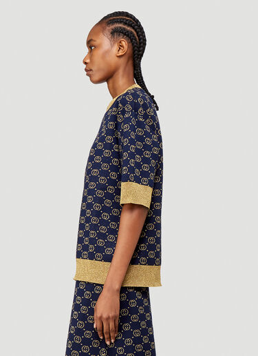 Gucci Interlocking G Metallic-Knit Sweater Blue guc0239022