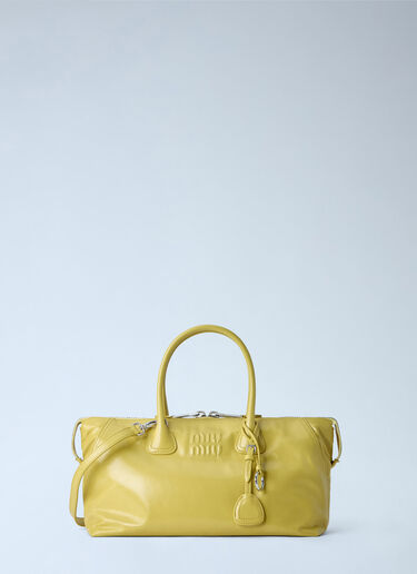 LN-CC® - Miu Miu: Leather Top Handle Bag - Yellow Miu Miu Leather Top Handle Bag Yellow miu0266102