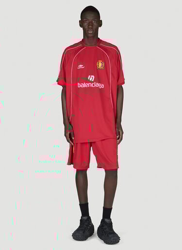 Balenciaga Oversized Soccer Jersey Top Red bal0154025