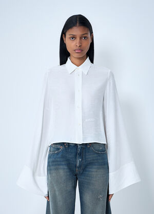 MM6 Maison Margiela Button-Down Shirt With Long Flared Sleeves White mmm0264006
