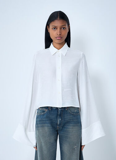 MM6 Maison Margiela Button-Down Shirt With Long Flared Sleeves White mmm0264006