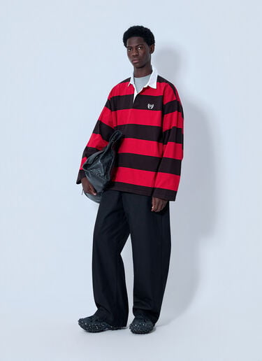 Balenciaga Striped Rugby T-Shirt Red bal0164009