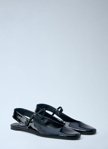 TOTEME Patent Leather Slingback Flats Black tot0264043