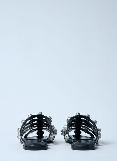 Alexander Wang Rexa Cage Leather Slides Black awg0259035