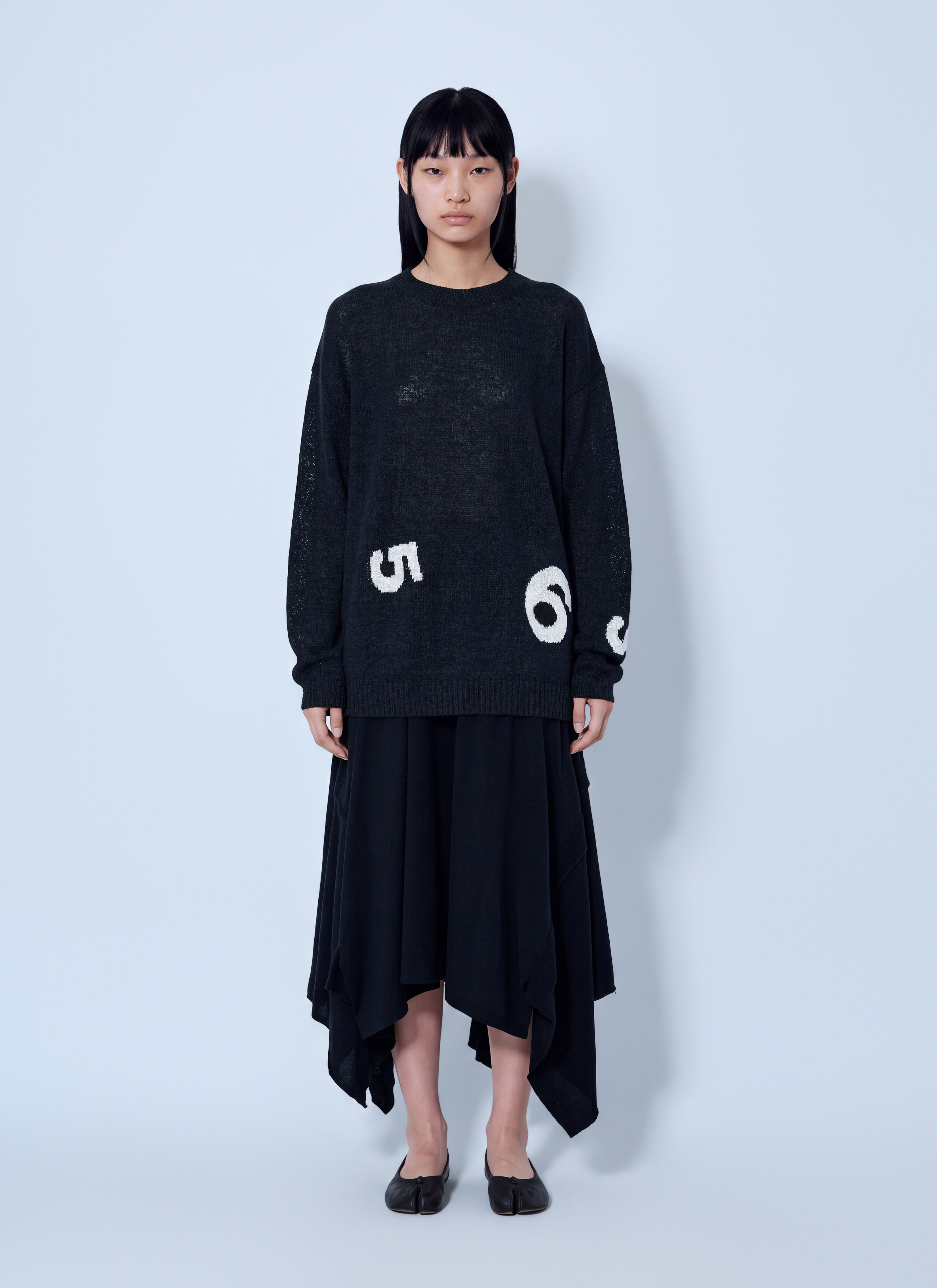 Yohji Yamamoto Women's' Round Neck Pullover in Black | LN-CC®