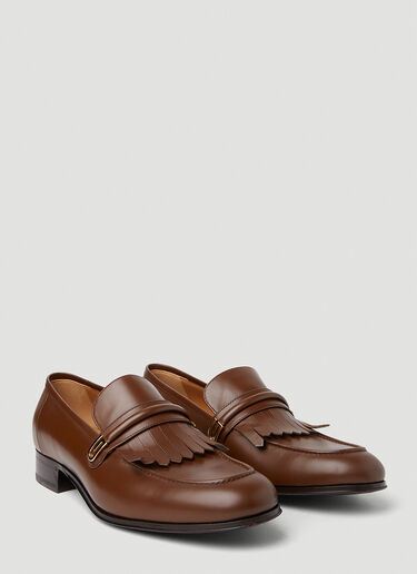 Gucci Mirrored G Loafers Brown guc0151082