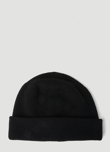 6 Moncler 1017 ALYX SM Logo Patch Beanie Hat Black mal0351006