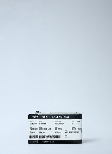 Ticket-Print Leather Zip Pouch Balenciaga Ticket-Print Leather Zip Pouch White bal0162016