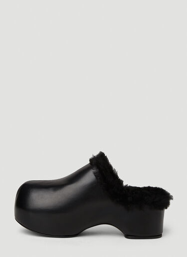 Jil Sander 羊毛皮木屐 黑色 jil0251058