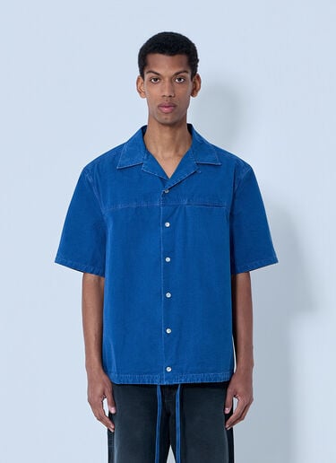 Marni Cotton Poplin Short-Sleeve Shirt Blue mni0164001