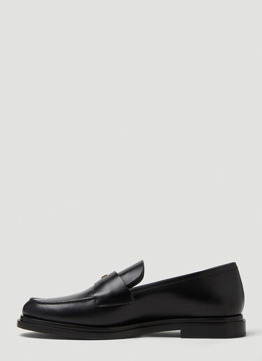 Max Mara Monogram Logo Plaque Loafers Black max0249035