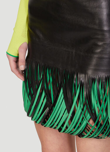 Bottega Veneta Fringed Leather Mini Skirt Black bov0248065