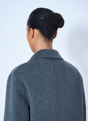 LN-CC® - RÓHE: Double-Faced Wool Long Coat - Grey RÓHE Double-Faced Wool Long Coat Grey roe0265021