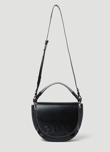 GANNI Banner Saddle Handbag Black gan0253039