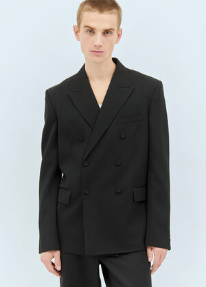 Gucci Double-Breasted Wool Blazer Black guc0158003