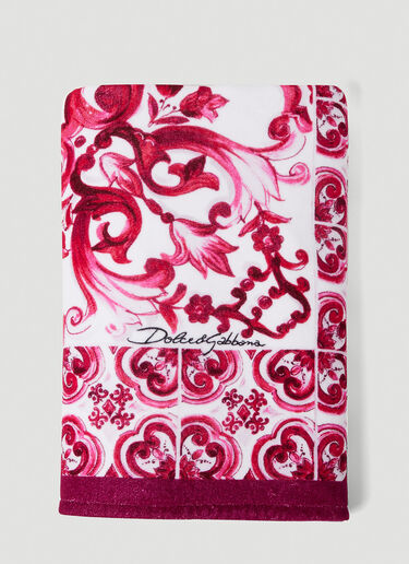 Dolce & Gabbana Majolica Beach Towel Pink dol0253017