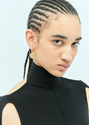 Versace Crystal La Medusa Greca Earrings Black ver0255031