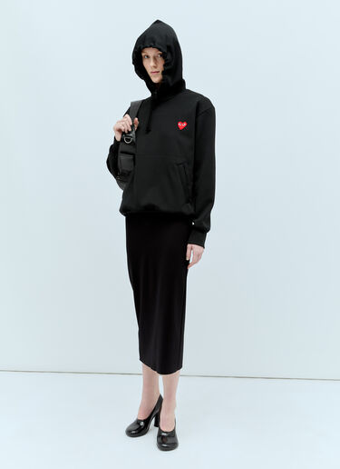 Comme Des Garçons PLAY Logo Patch Hooded Sweatshirt Black cpl0355025