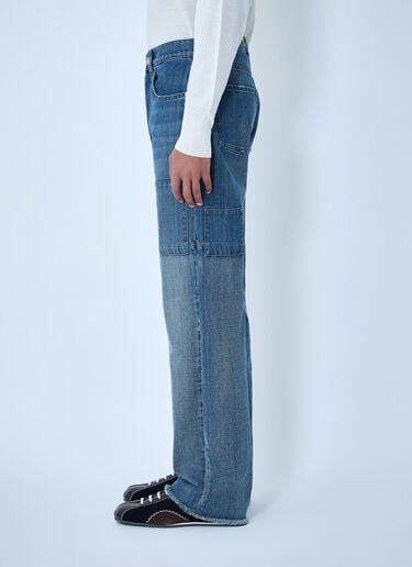 Wales Bonner Patched Slub Wide-Leg Jeans Blue wbn0164001
